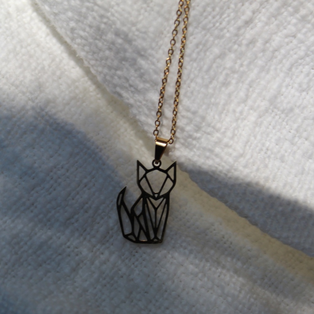 Origami Fox Gold Necklace